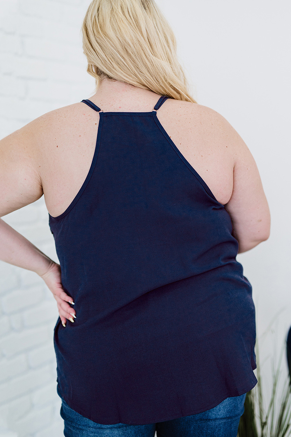 Navy Blue Plus Size Tank Top