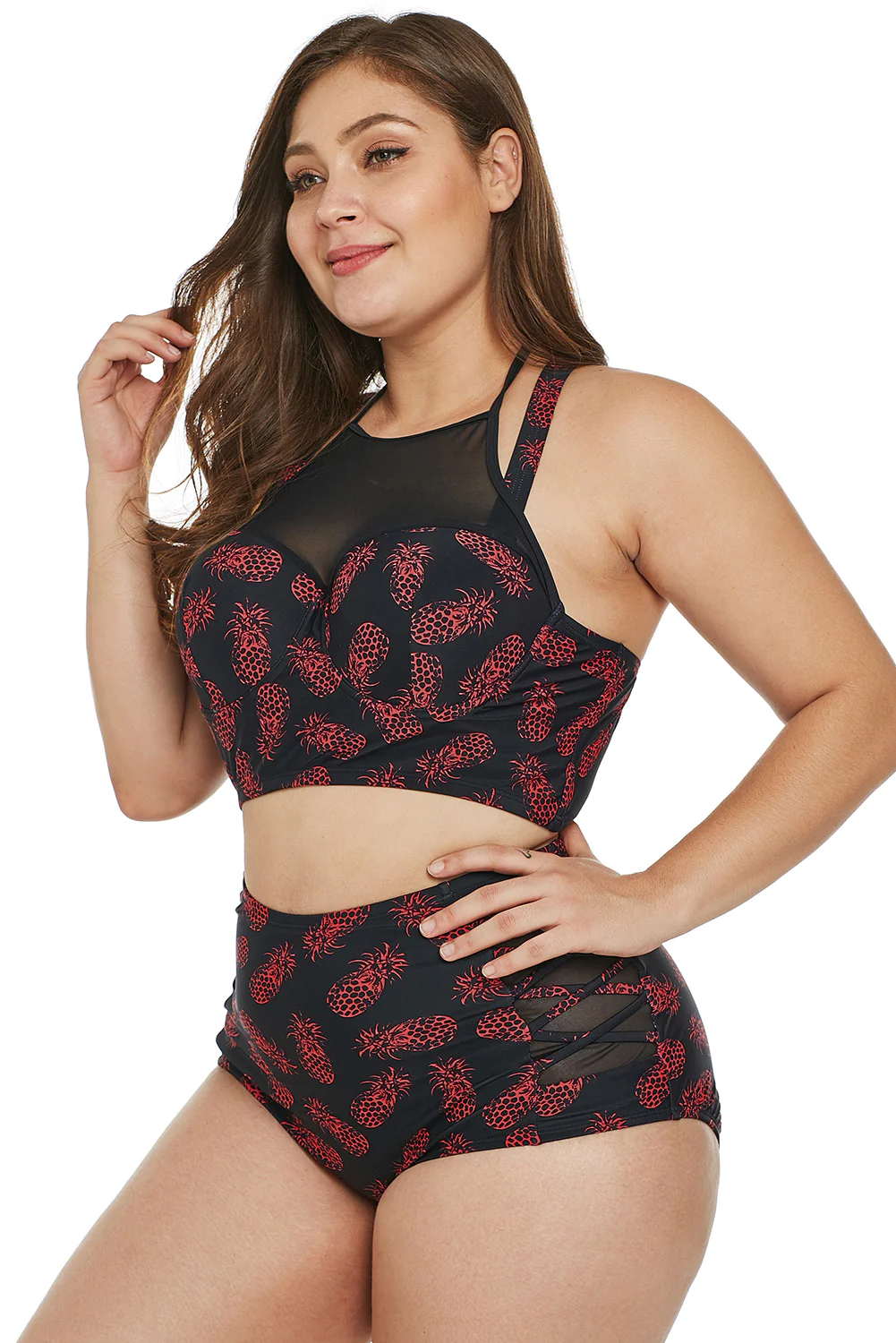 2 piece High Waist Plus Size Swim bikini ss