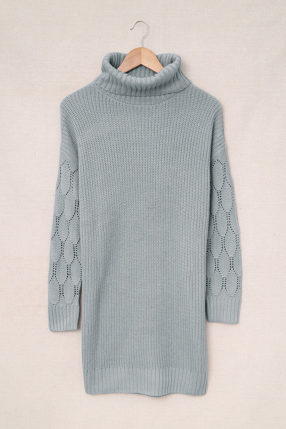 Gray Turtleneck Sweater Dress