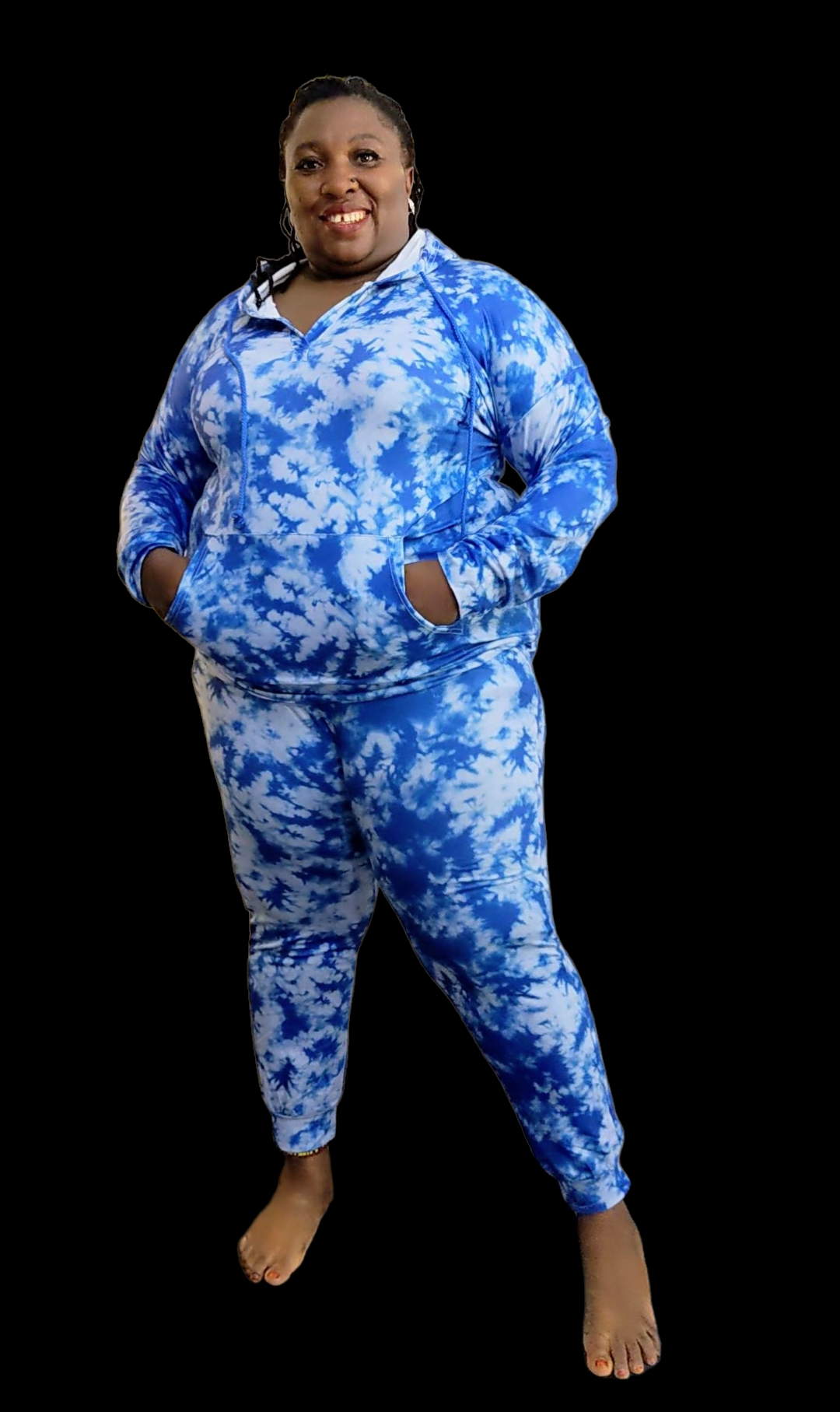 Blue tie dye hoodie and joggers set