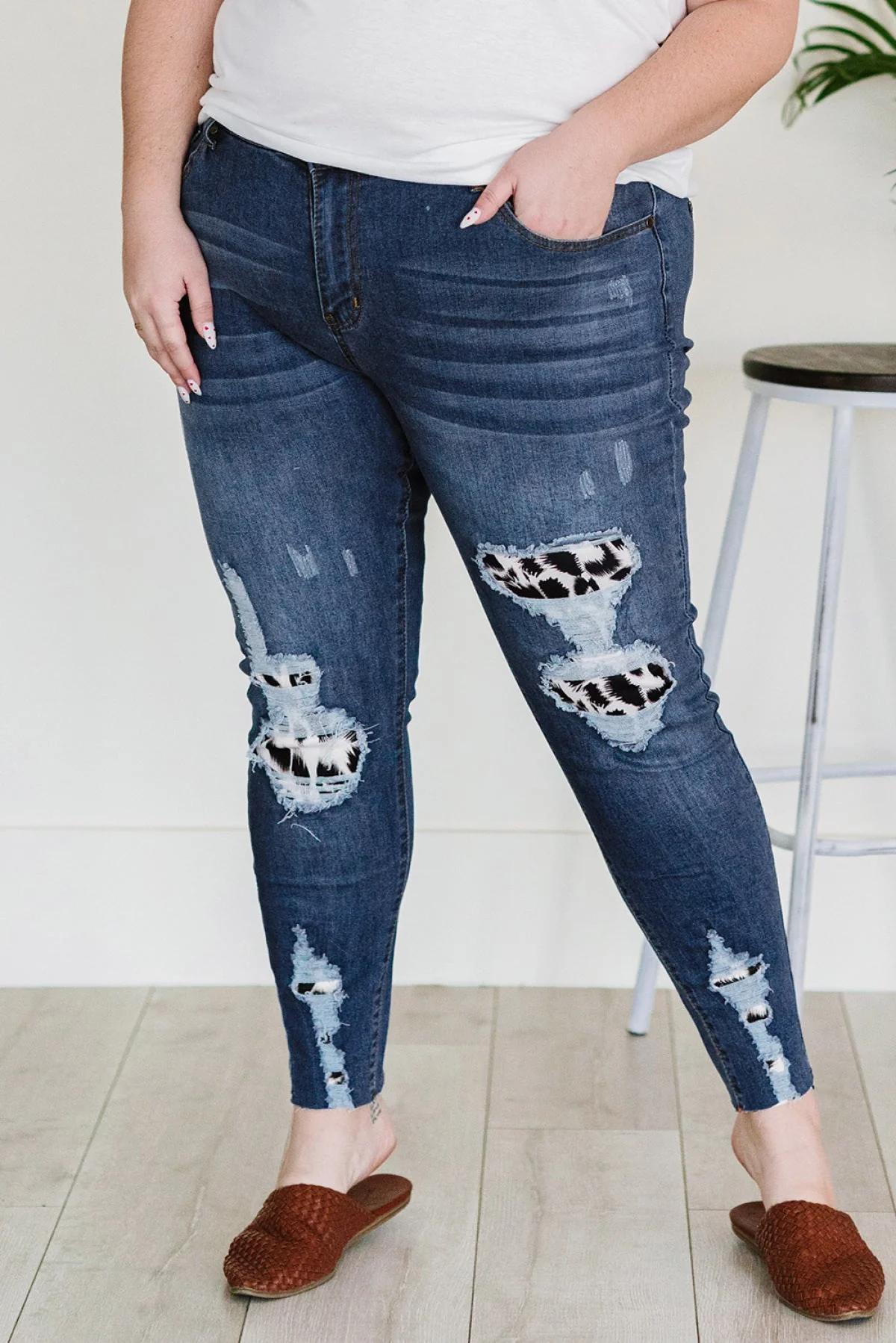 Plus size ripped jean